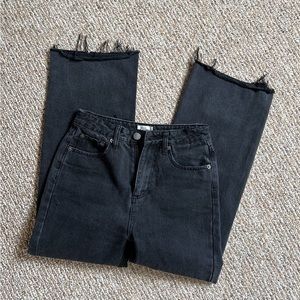 Black wide leg jeans